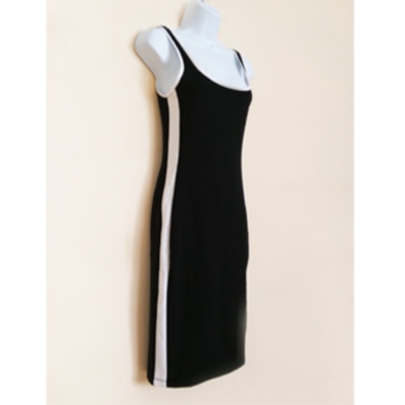 NWT ZARA TRAFALUC BLACK DRESS WITH STRIPES SIZE M - Picture 3 of 3